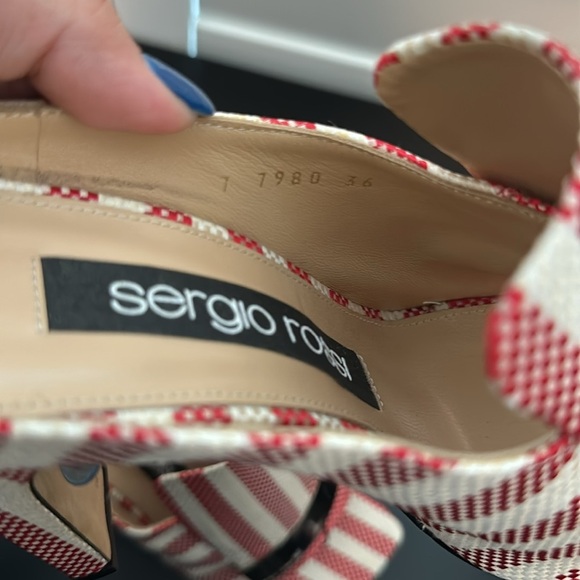 Sergio Rossi | PORTOFINO STRIPED JACQUARD SABOT MULES - Picture 8 of 8